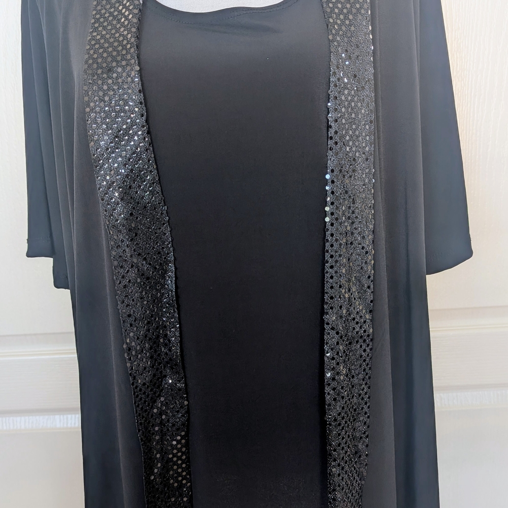 Elegant Black Women's Blouse with Sequin Detail